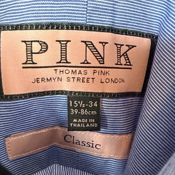 Thomas Pink Jermyn Street Edition Men's Blue Dress Shirt - Picture 7 of 7